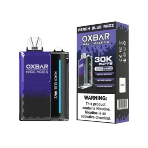 پاد یکبار مصرف اوکسبار 30 هزار پاف هلو تمشک آبی | Oxbar 30k
