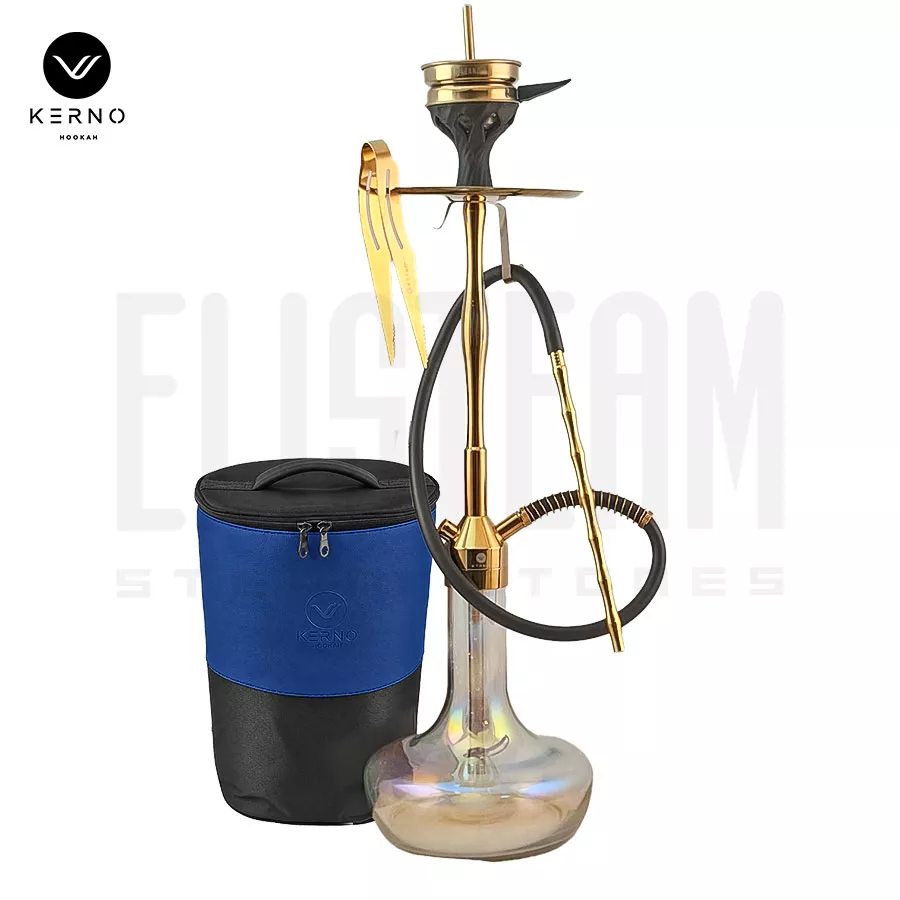 قلیان طرح کرنو نیویورک برنجی طلایی 01 (تنگ هفت رنگ)