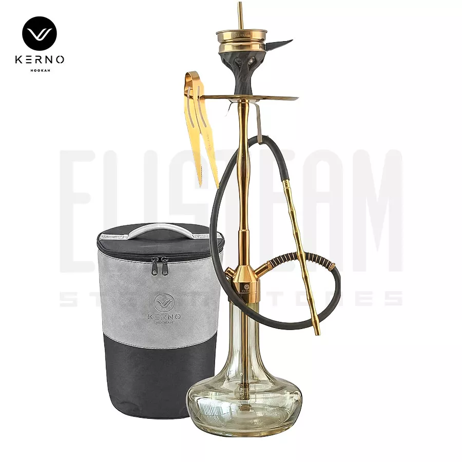 قلیان طرح کرنو نیویورک برنجی طلایی (تنگ دودی کروم)